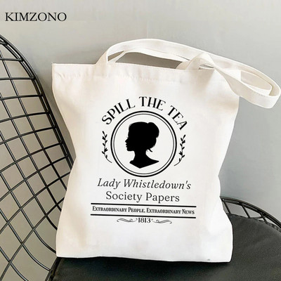 „Bridgerton“ pirkinių krepšys drobė „bolsas de tela“ perdirbimo krepšys pirkinių krepšys „cabas“ audinio krepšys „bolsas“, kurį galima pakartotinai naudoti