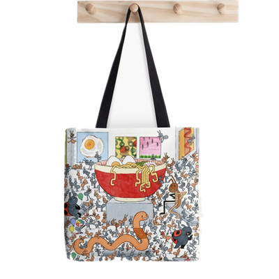 Shopper Basset Hound torba s oslikanim splatter printom ženska Harajuku shopper torba djevojka Torba za kupovinu na rame Ženska platnena torba