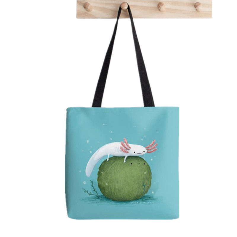 Shopper Basset Hound torba s oslikanim splatter printom ženska Harajuku shopper torba djevojka Torba za kupovinu na rame Ženska platnena torba