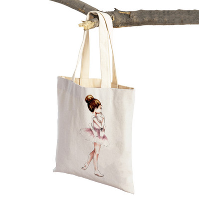 Crtani Lychee Life Baletanka Slatka dječja torba za kupnju u supermarketu Ženska torbica Eko ležerna platnena torba za žene