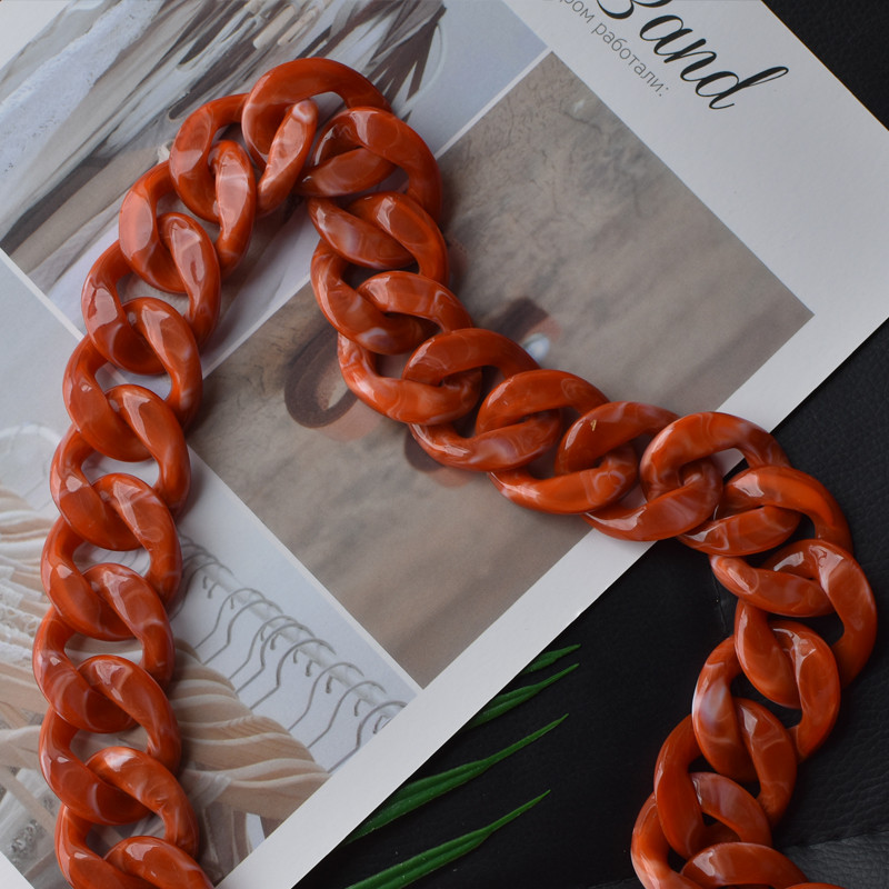 Fish Bone 30-120cm rășină acrilică cu lanț pentru geantă curea de mână curea din plastic la modă colorată pentru femei, accesorii pentru geantă, curea de umăr