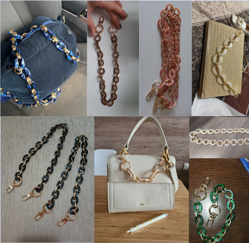 Új akril táska lánc táska szíj kivehető táska kiegészítők színes női gyanta táskalánc táska lánc erszényes lánc Fishbone lánc