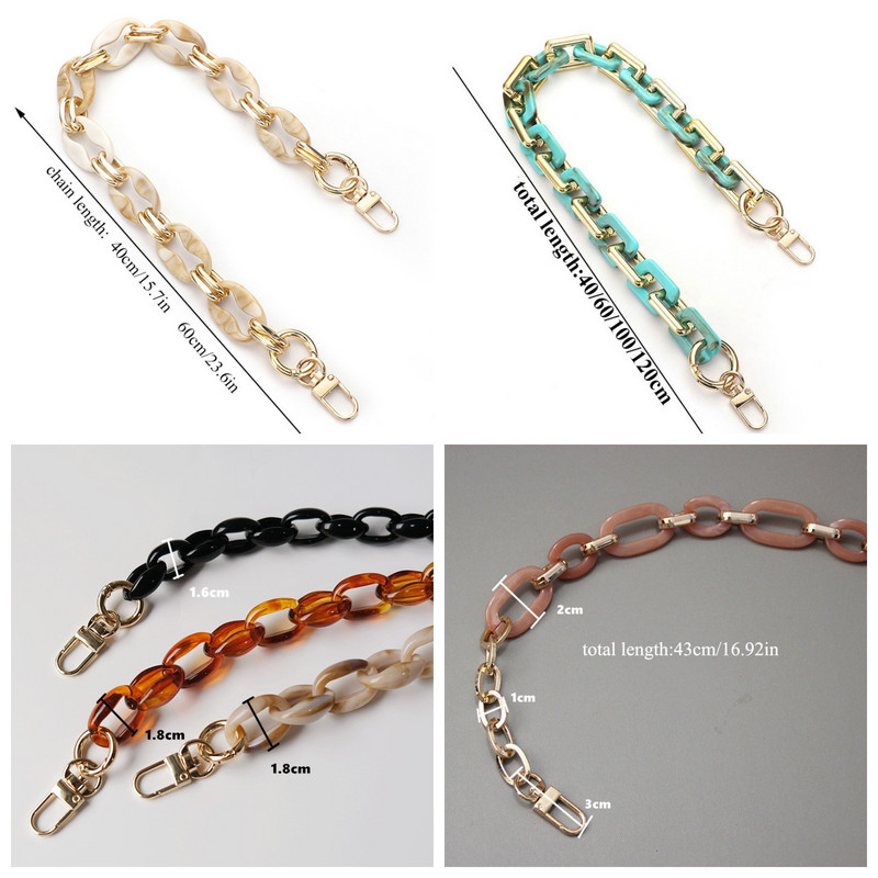 Új akril táska lánc táska szíj kivehető táska kiegészítők színes női gyanta táskalánc táska lánc erszényes lánc Fishbone lánc