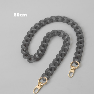 Naujas mados moters krepšio aksesuaras, nuimamų dalių pakaitinė grandinėlė, pilka derva, prabangus dirželis, moteriškas akrilo pečių rankenos grandinėlė