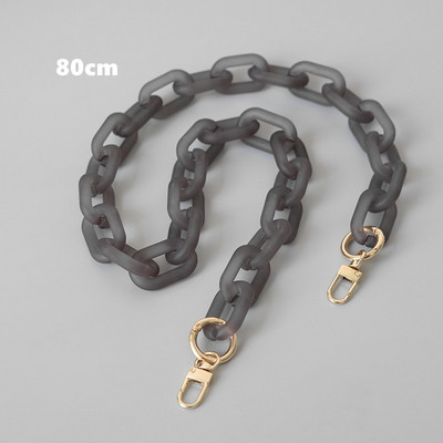 Naujas mados moters krepšio aksesuaras, nuimamų dalių pakaitinė grandinėlė, pilka derva, prabangus dirželis, moteriškas akrilo pečių rankenos grandinėlė