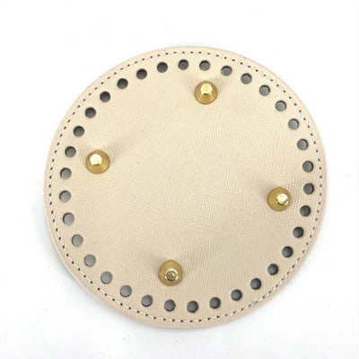 2 stílus, kerek aljú barkácsolás válltáskákhoz PU bőr kötőtáska alja Kézzel készített kézitáska kiegészítők Horgolt táska alja