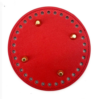 2 stílus, kerek aljú barkácsolás válltáskákhoz PU bőr kötőtáska alja Kézzel készített kézitáska kiegészítők Horgolt táska alja