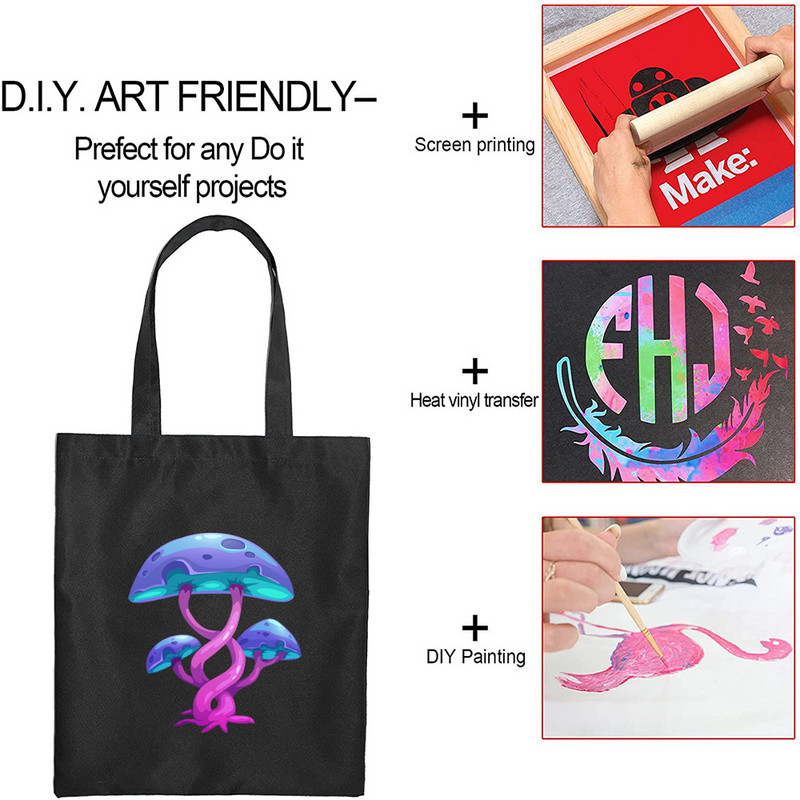 Női táska nagy kapacitású válltáskák Alkalmi vásárló vászon Divat Harajuku gombanyomat Újrafelhasználható összecsukható kézitáskák