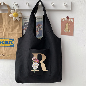 Γυναικεία τσάντα Trend Shopping Bag Τσάντα ώμου Casual Letter Μοτίβο αρχικού ονόματος Εκτύπωση τσάντα tote Τσάντα χειρός Commuter Γυναικεία γιλέκο τσάντα