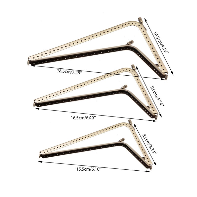 Nova modna mini metalna kopča za poljubac, okvir za zaključavanje, torbica, torbica, ručka, novčići, torbe, L oblik, 1 kom. DIY brončane 3 vrste dodataka za torbe