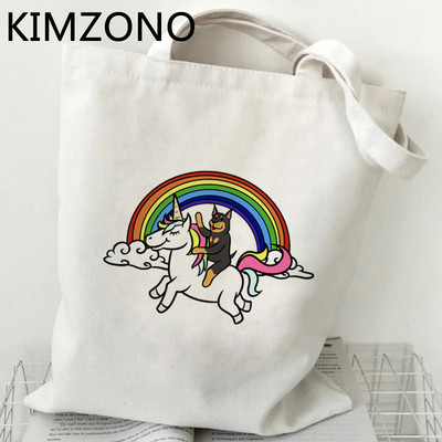 Kutya bevásárlótáska vásárló újrafelhasználható élelmiszerbolt bolsas de tela vászon bevásárlótáska sac cabas boodschappentas reciclaje sac toile