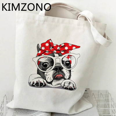 Kutya bevásárlótáska vásárló újrafelhasználható élelmiszerbolt bolsas de tela vászon bevásárlótáska sac cabas boodschappentas reciclaje sac toile