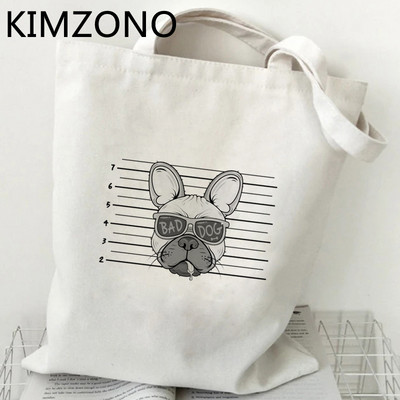 Kutya bevásárlótáska vásárló újrafelhasználható élelmiszerbolt bolsas de tela vászon bevásárlótáska sac cabas boodschappentas reciclaje sac toile