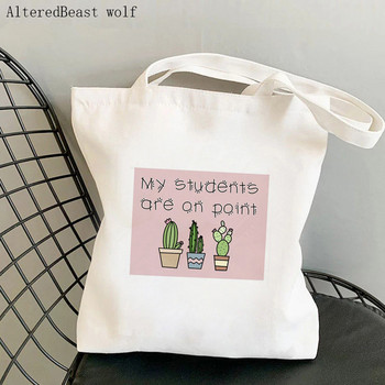 Дамска чанта Shopper Bag Math Teacher Printed Kawaii Bag Harajuku Shopping Canvas Shopper Bag Дамска чанта за момиче Tote Shoulder Lady Bag