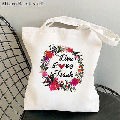 Női vásárló táska matematika tanár nyomtatott Kawaii táska Harajuku bevásárlóvászon vásárlótáska lány kézitáska Vállas női táska