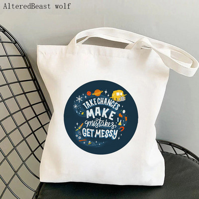 Női vásárló táska matematika tanár nyomtatott Kawaii táska Harajuku bevásárlóvászon vásárlótáska lány kézitáska Vállas női táska