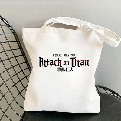 Nákupná taška Attack on Titans, grafická taška, Harajuku, shingeki No Kyojin, dámska plátená taška cez rameno, ekologická, veľkokapacitná