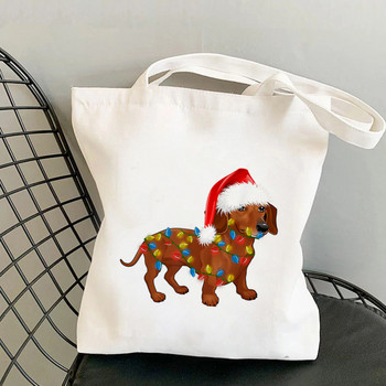 2021 Shopper Dachshund Doxie Love Printed Tote Bag γυναικεία τσάντα Harajuku shopper κορίτσι τσάντα αγορών Τσάντα ώμου Lady Canvas Bag