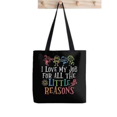 Geantă Kawaii imprimată pentru femei, model colorat, pentru cumpărături Harajuku, pentru cumpărături din pânză