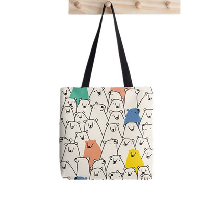 Juokingas Shopper beagle scatter mėtų Tote Print Tote Krepšys moterims Harajuku pirkėjo rankinė mergina Pečių pirkinių krepšys Lady Canvas Krepšys
