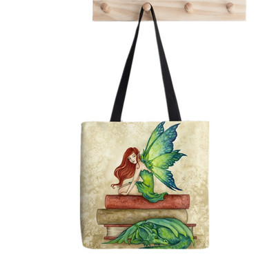 Juokingas Shopper beagle scatter mėtų Tote Print Tote Krepšys moterims Harajuku pirkėjo rankinė mergina Pečių pirkinių krepšys Lady Canvas Krepšys