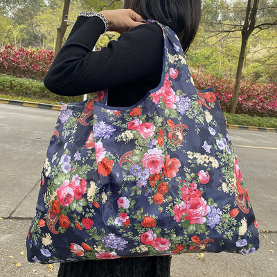 Daugkartinis pirkinių krepšys Maisto prekių krepšys Sulankstomas moteriškas pečių krepšys Plaunamas, patvarus, lengvas daugkartinis krepšys