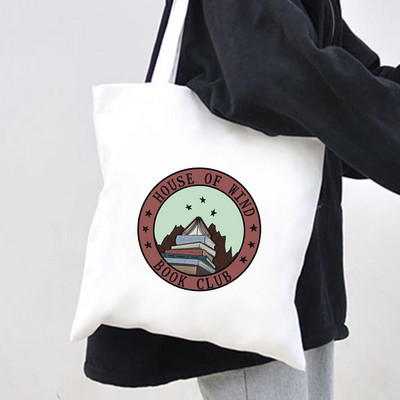 Dvor magle i bijesa Kuća vjetra ACOTAR Knjiga Noćni sud Mjesec Zvijezda Raspon krila Žene Platnene torbe na rame Pamučne torbe Ručna torba