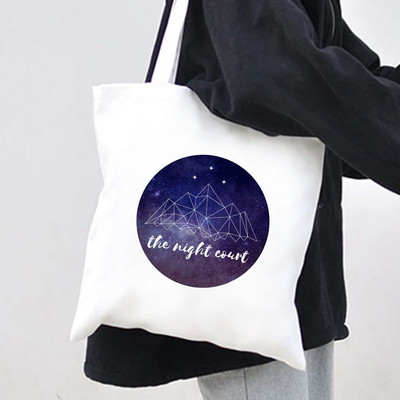Dvor magle i bijesa Kuća vjetra ACOTAR Knjiga Noćni sud Mjesec Zvijezda Raspon krila Žene Platnene torbe na rame Pamučne torbe Ručna torba