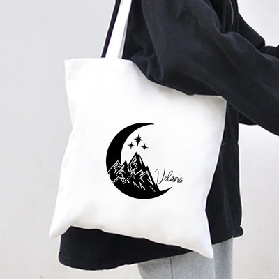 Dvor magle i bijesa Kuća vjetra ACOTAR Knjiga Noćni sud Mjesec Zvijezda Raspon krila Žene Platnene torbe na rame Pamučne torbe Ručna torba