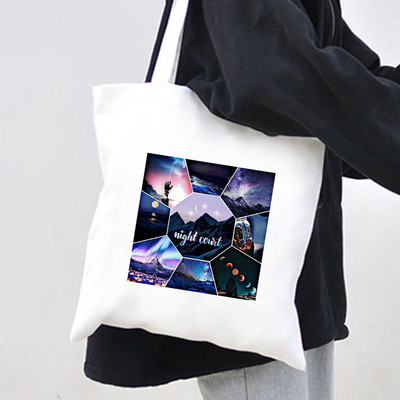 Dvor magle i bijesa Kuća vjetra ACOTAR Knjiga Noćni sud Mjesec Zvijezda Raspon krila Žene Platnene torbe na rame Pamučne torbe Ručna torba