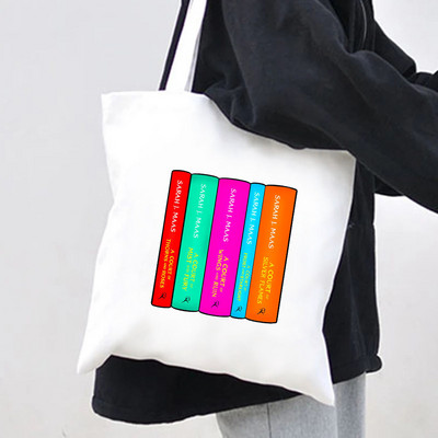 Dvor magle i bijesa Kuća vjetra ACOTAR Knjiga Noćni sud Mjesec Zvijezda Raspon krila Žene Platnene torbe na rame Pamučne torbe Ručna torba