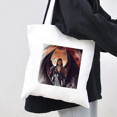 Dvor magle i bijesa Kuća vjetra ACOTAR Knjiga Noćni sud Mjesec Zvijezda Raspon krila Žene Platnene torbe na rame Pamučne torbe Ručna torba