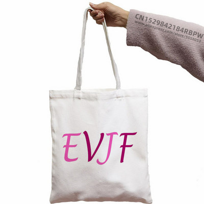 Evjf Future Mariee Canvas Black Team Bride Bachelorette Tote Bags Harajuku Girl Tote Eco Shopper Wedding Party torbe Tote