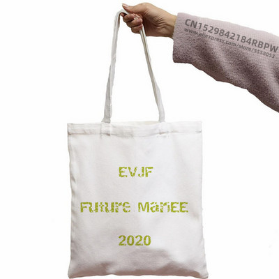 Evjf Future Mariee Canvas Black Team Bride Bachelorette Tote Bags Harajuku Girl Tote Eco Shopper Wedding Party torbe Tote