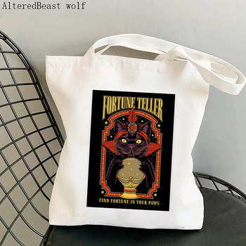 Γυναικεία τσάντα Shopper The Lovers cat Tarot Τσάντα Harajuku Shopping Canvas Shopper Τσάντα για κορίτσι Τσάντα Tote Shoulder Lady Bag