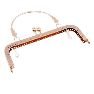 Metalni okvir, kopča, ručka, luk, brava, starinski uzorak, dodaci za torbicu za torbicu