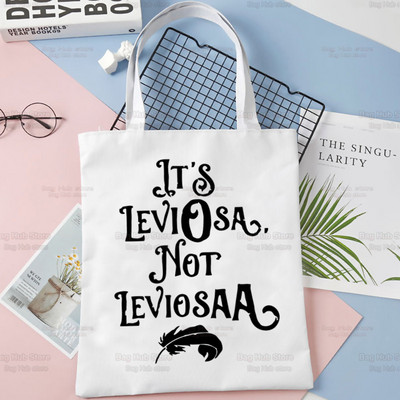 Tas ir LeviOsa, nevis LeviosA Print Canvas plecu soma sievietēm Rokassomas Eko atkārtoti lietojama iepirkumu soma Vintage modes Ulzzang soma