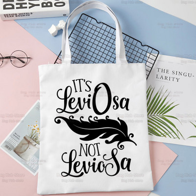 Tas ir LeviOsa, nevis LeviosA Print Canvas plecu soma sievietēm Rokassomas Eko atkārtoti lietojama iepirkumu soma Vintage modes Ulzzang soma