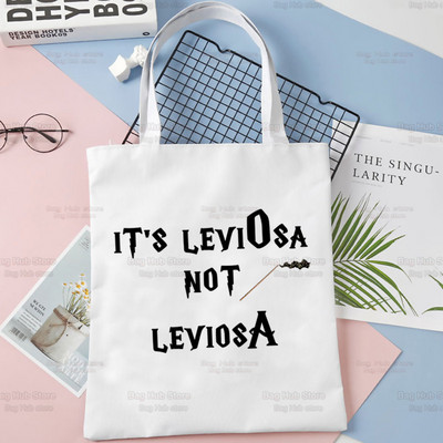 Tas ir LeviOsa, nevis LeviosA Print Canvas plecu soma sievietēm Rokassomas Eko atkārtoti lietojama iepirkumu soma Vintage modes Ulzzang soma