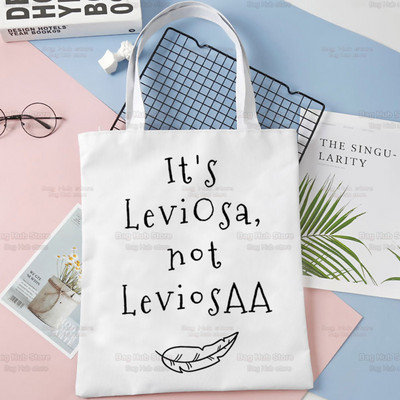 Tas ir LeviOsa, nevis LeviosA Print Canvas plecu soma sievietēm Rokassomas Eko atkārtoti lietojama iepirkumu soma Vintage modes Ulzzang soma