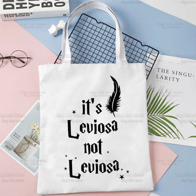Tas ir LeviOsa, nevis LeviosA Print Canvas plecu soma sievietēm Rokassomas Eko atkārtoti lietojama iepirkumu soma Vintage modes Ulzzang soma