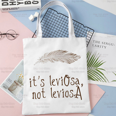 Tas ir LeviOsa, nevis LeviosA Print Canvas plecu soma sievietēm Rokassomas Eko atkārtoti lietojama iepirkumu soma Vintage modes Ulzzang soma