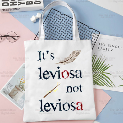 Tas ir LeviOsa, nevis LeviosA Print Canvas plecu soma sievietēm Rokassomas Eko atkārtoti lietojama iepirkumu soma Vintage modes Ulzzang soma