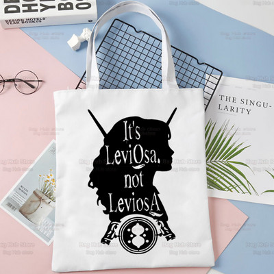 Tas ir LeviOsa, nevis LeviosA Print Canvas plecu soma sievietēm Rokassomas Eko atkārtoti lietojama iepirkumu soma Vintage modes Ulzzang soma