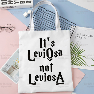 Tas ir LeviOsa, nevis LeviosA Print Canvas plecu soma sievietēm Rokassomas Eko atkārtoti lietojama iepirkumu soma Vintage modes Ulzzang soma