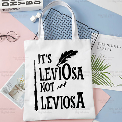 Tas ir LeviOsa, nevis LeviosA Print Canvas plecu soma sievietēm Rokassomas Eko atkārtoti lietojama iepirkumu soma Vintage modes Ulzzang soma