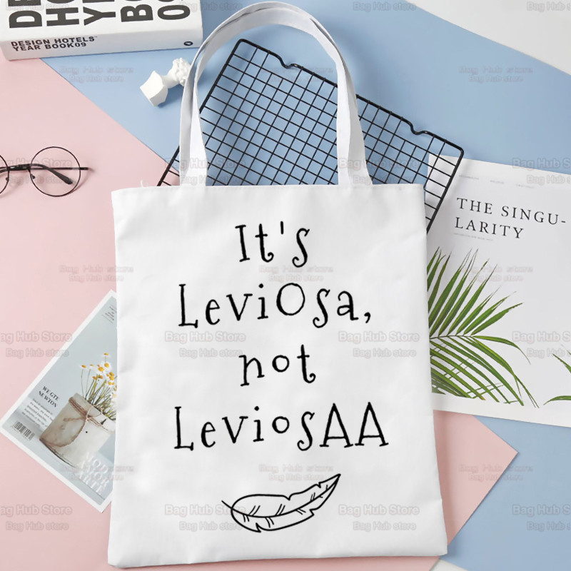 Tas ir LeviOsa, nevis LeviosA Print Canvas plecu soma sievietēm Rokassomas Eko atkārtoti lietojama iepirkumu soma Vintage modes Ulzzang soma