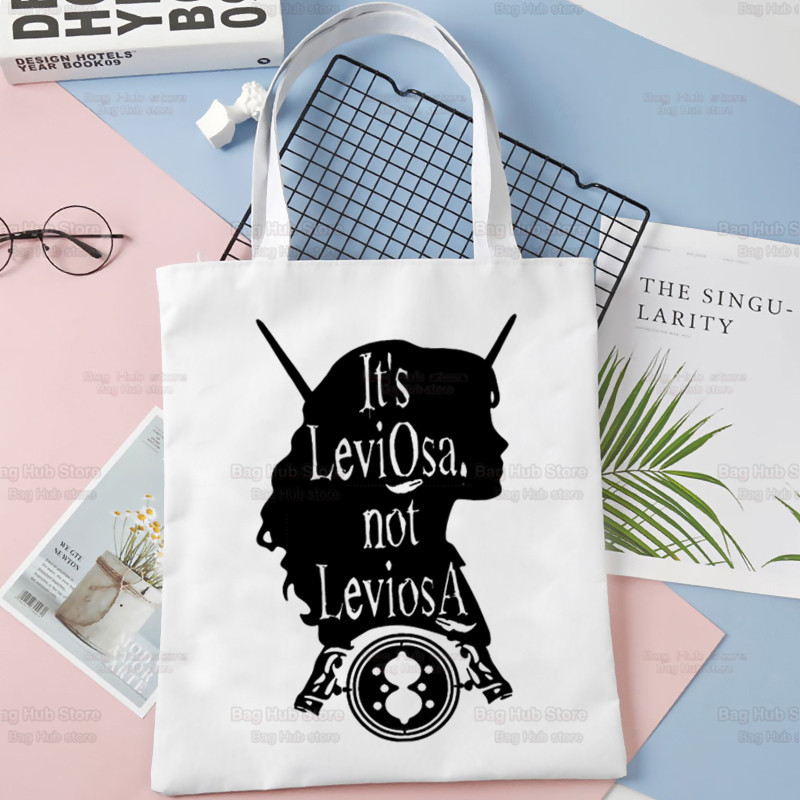 Tas ir LeviOsa, nevis LeviosA Print Canvas plecu soma sievietēm Rokassomas Eko atkārtoti lietojama iepirkumu soma Vintage modes Ulzzang soma