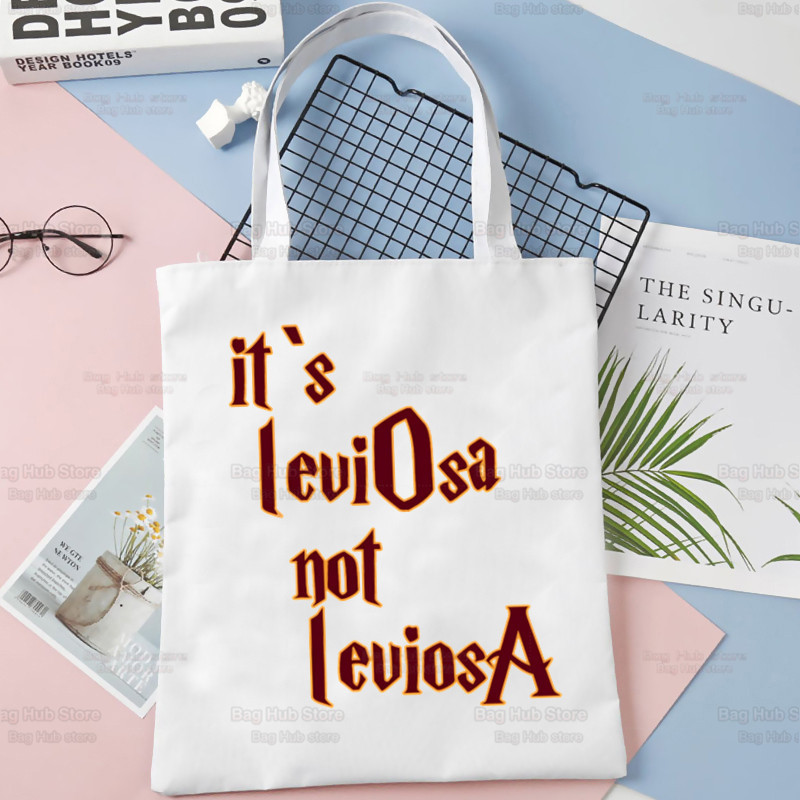 Tas ir LeviOsa, nevis LeviosA Print Canvas plecu soma sievietēm Rokassomas Eko atkārtoti lietojama iepirkumu soma Vintage modes Ulzzang soma