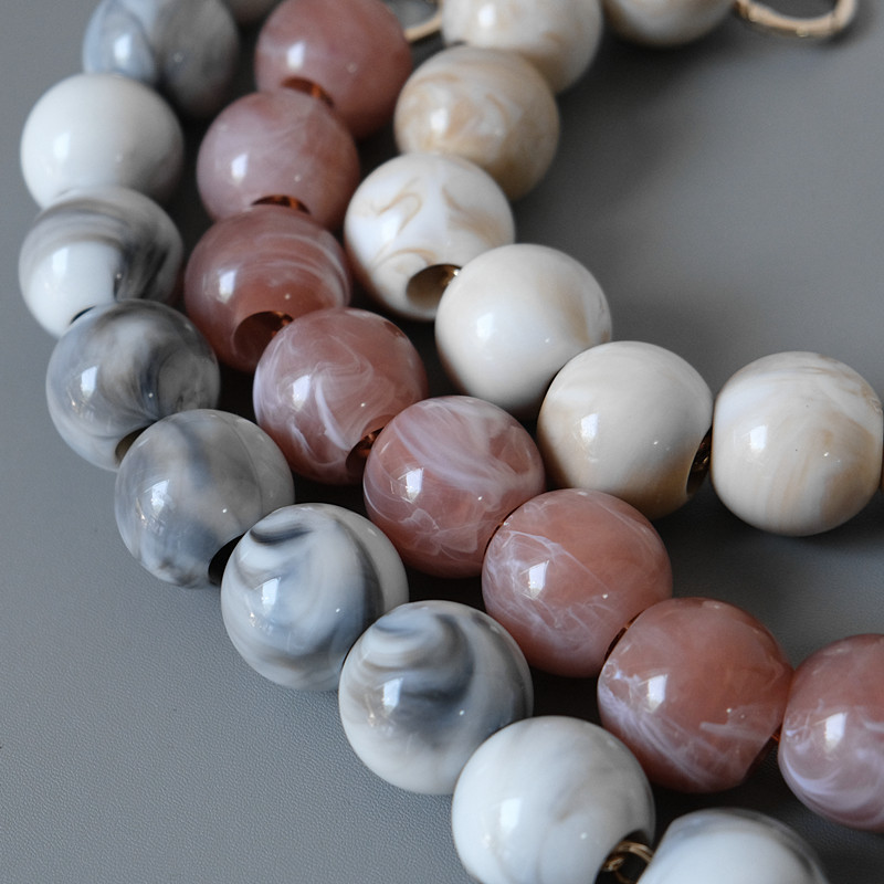 Novi dodaci za žensku torbu Bijelo Zeleno Crveni Dijelovi od akrilne smole Luksuzna narukvica od kuglica ručne izrade Ženska zamjenska ručka za torbicu